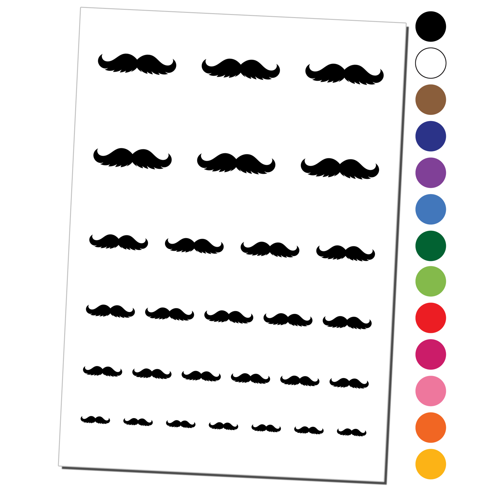 Gunslinger Mustache Moustache Silhouette Water Resistant Temporary