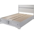 thumbnail image 3 of Queen Size Bed With Drawers In White Contemporary Bedroom Furniture Panel Headboard Storage And Silver Handles -, 3 of 4