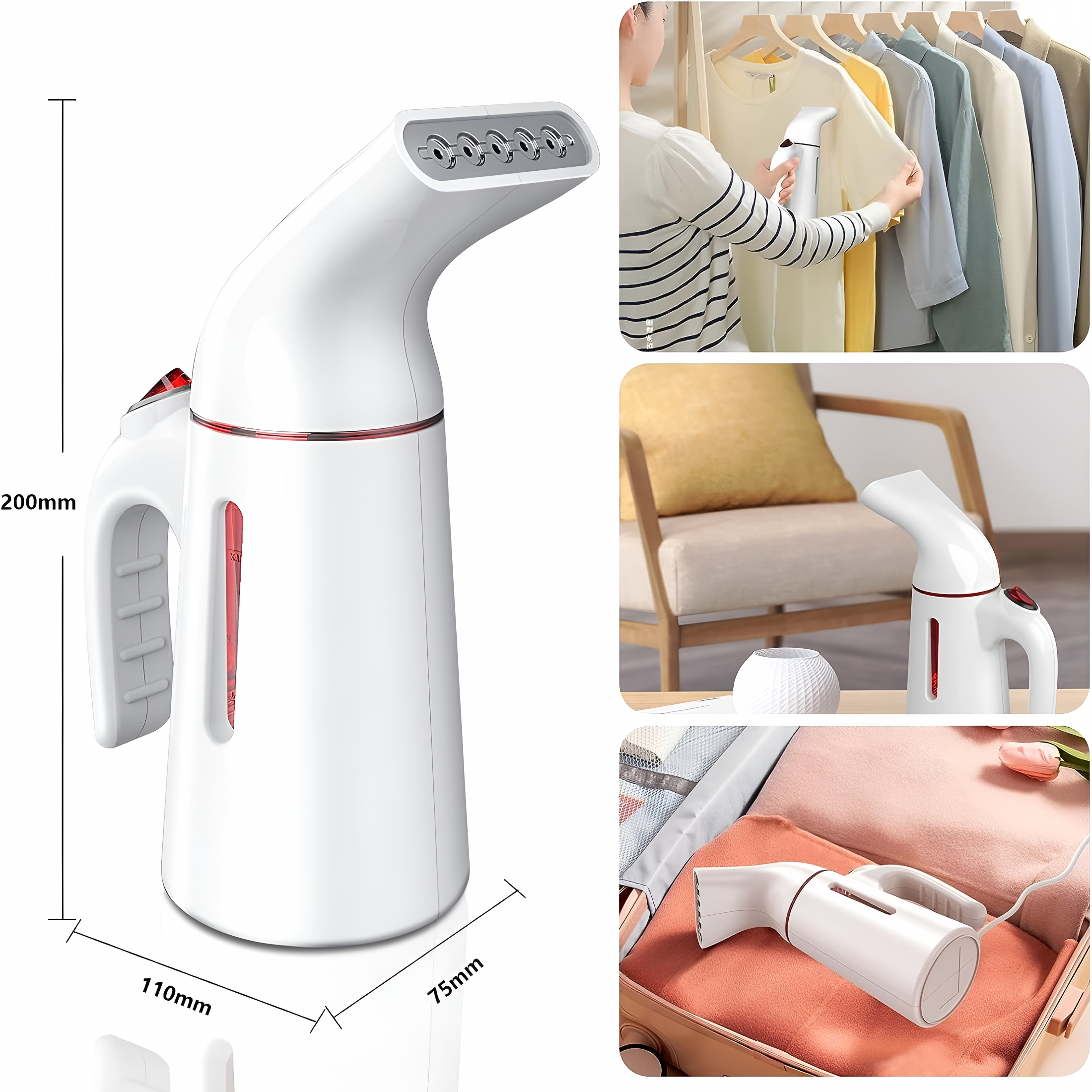 HIBIBUD 2026 New Steamer for Clothes,700W Powerful Handheld Garment Steamer,Portable Travel Steam Iron,150Ml Water Tank for Home, Travel, Clothing, Garment Care, Wrinkle Removal, Fabric Refreshing.