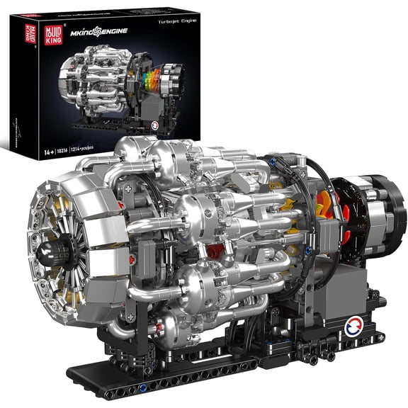 Turbojet Engine Building Sets, Mechanical Aviation Aircraft Engine Model Kit That Runs, Build Your Own STEM Model Engine, Gift Collections Enthusiasts (1214  PCS)