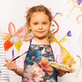 thumbnail image 3 of Pioneer Flower Floral Print Pattern Kids Aprons for Girls and Boys,Adjustable Neck Strap Toddler Aprons for Kids Cooking Baking, 3 of 7