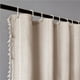 thumbnail image 5 of mfyjkho Cortina de ducha de lino con borlas, tela impermeable resistente, estilo bohemio, 90 x 180 cm (35,43 x 70,86 pulgadas), incluye 1 cortina y 12 ganchos, ideal para baños, hoteles y spas., 5 of 8