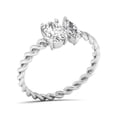 thumbnail image 2 of Dash Jewelry 14K White Gold Plated Moissanite Ring - 2 Ct VVS1/D Oval & Marquise Cut Moissanite Ring - Silver Moissanite Beautiful Special Occasion Rings - 2 Stone Twisted Rings, 2 of 7