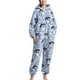 thumbnail image 1 of Las mujeres pijamas de una pieza casa moda lindo dibujos animados impresión suave caliente fuzzy fleece pijamas mono, 1 of 5