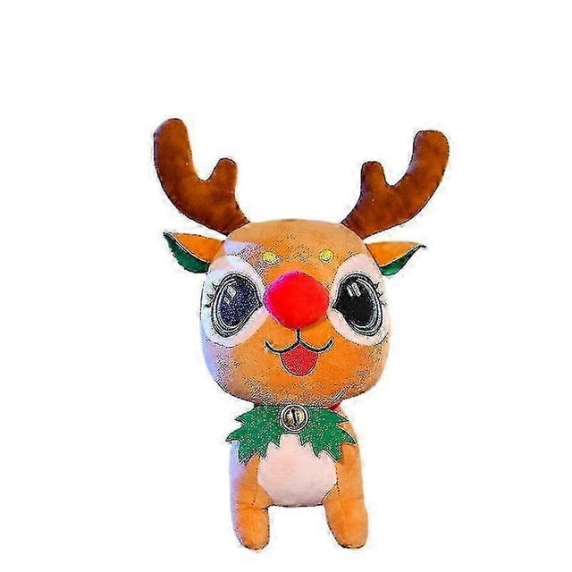 Cute Brown Plush Christmas Moose Christmas Decoration Doll Ornament Children's Gift Deer Toy (1pcs, Brown)