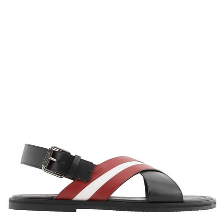 

Bally Men s Black Jamilo Crossover-Straps Leather Sandals Brand Size 44 ( US Size 11 )
