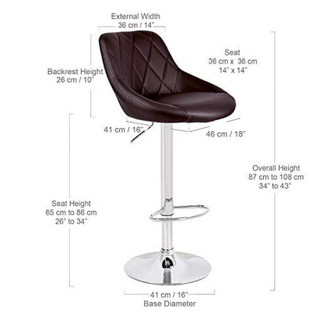 Bronte Living Leatherette Bar Stool 360, How Many Inches Is Counter Height Bar Stools 26cm