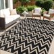 thumbnail image 1 of Alfombra Exterior OLANLY Impermeable 150x240 cm Negra y Beige, 1 of 6