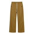 thumbnail image 6 of Men's Elastic Waist Golf Pants, Business Casual Relaxed Fit Straight Leg Trousers, Drawstring Chino Pants for office & Golf Big and Tall Size S-3XL Yellow, 6 of 6
