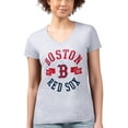 thumbnail image 4 of Women's G-III 4Her by Carl Banks Heather Gray Boston Red Sox Super-Slim Fit Lightweight City Graphic V-Neck T-Shirt, 4 of 5
