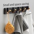 thumbnail image 3 of Hooks Sin taladro Montado en la pared Rack Rack Noxing Chaquetas Organizador Aluminio Sin deslizamiento Tenedor de colgante Sala de estar Black Gold 5 ganchos Speravity HA010064-05B, 3 of 6
