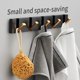 thumbnail image 3 of Hooks Sin taladro Montado en la pared Rack Rack Noxing Chaquetas Organizador Aluminio Sin deslizamiento Tenedor de colgante Sala de estar Black Gold 5 ganchos Methold HA010064-05B, 3 of 6