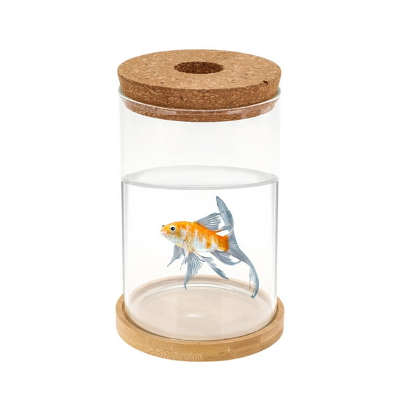 Unique Bargains Fish Tank Desktop Hydroponic Propagation Fish Bowl Indoor Aquatic Garden Set for Home Office or Dorm Decor 3.94"x5.91" Clear 1 Set