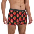 thumbnail image 5 of Men's Boxer Briefs, red strawberries print Soft Comfy Mens Underwear Boxer Briefs Breathable With Widen Waist, 5 of 7