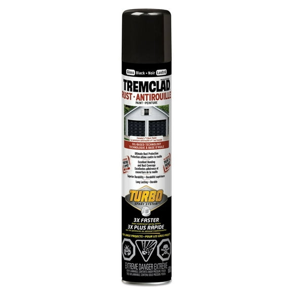 Peinture en aérosol Tremclad Turbo fini lustré, noir, 680 g