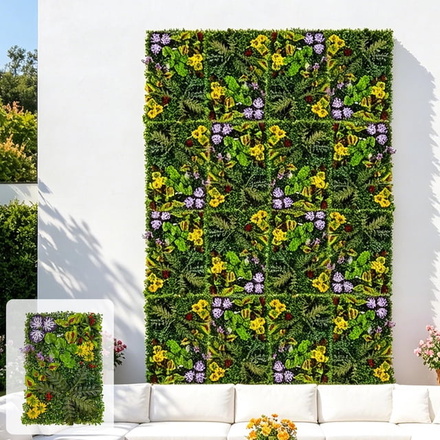 Artificial Hedge Fence, Expandable Faux Leaf Screen Panel Decorative Wall, Plastic Privacy Hedge Panel for Balcony Garden Fence Outdoor