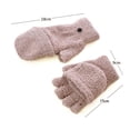 thumbnail image 5 of Women's Knitted Fingerless Mitten Gloves with Flip Cover with Faux Fur Lining, 5 of 8