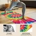 thumbnail image 4 of Colorful Rainbow Tie Dye Spiral Pattern Hot Yoga Mat Towel Non Slip for Hot Yoga - Quick-Drying Yoga Mat Cover with 4 Corner Pockets with Travel Bag - Hot Yoga Towel Non Slip 70"x26", 4 of 6