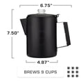 thumbnail image 2 of COLETTI Bozeman Abrigo Negro 9 Tazas Percoladores de Café Coletti NA, 2 of 5