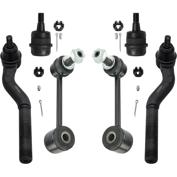 Detroit Axle - Front Suspension Kit for Jeep 2007-2017 Wrangler 2018 Wrangler JK, 2 Outer Tie Rods 2 Upper Ball Joints 2 Stabilizer Sway Bar End Links Replacement