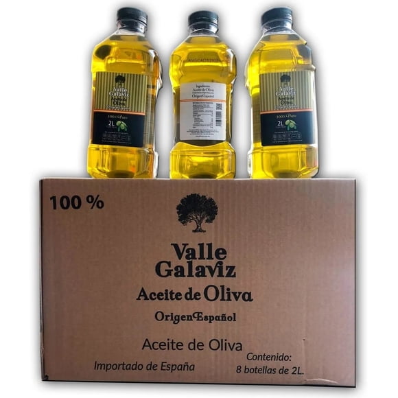 Caja Con 8 Aceites De Oliva De 2l 100% Puro Valle Galaviz