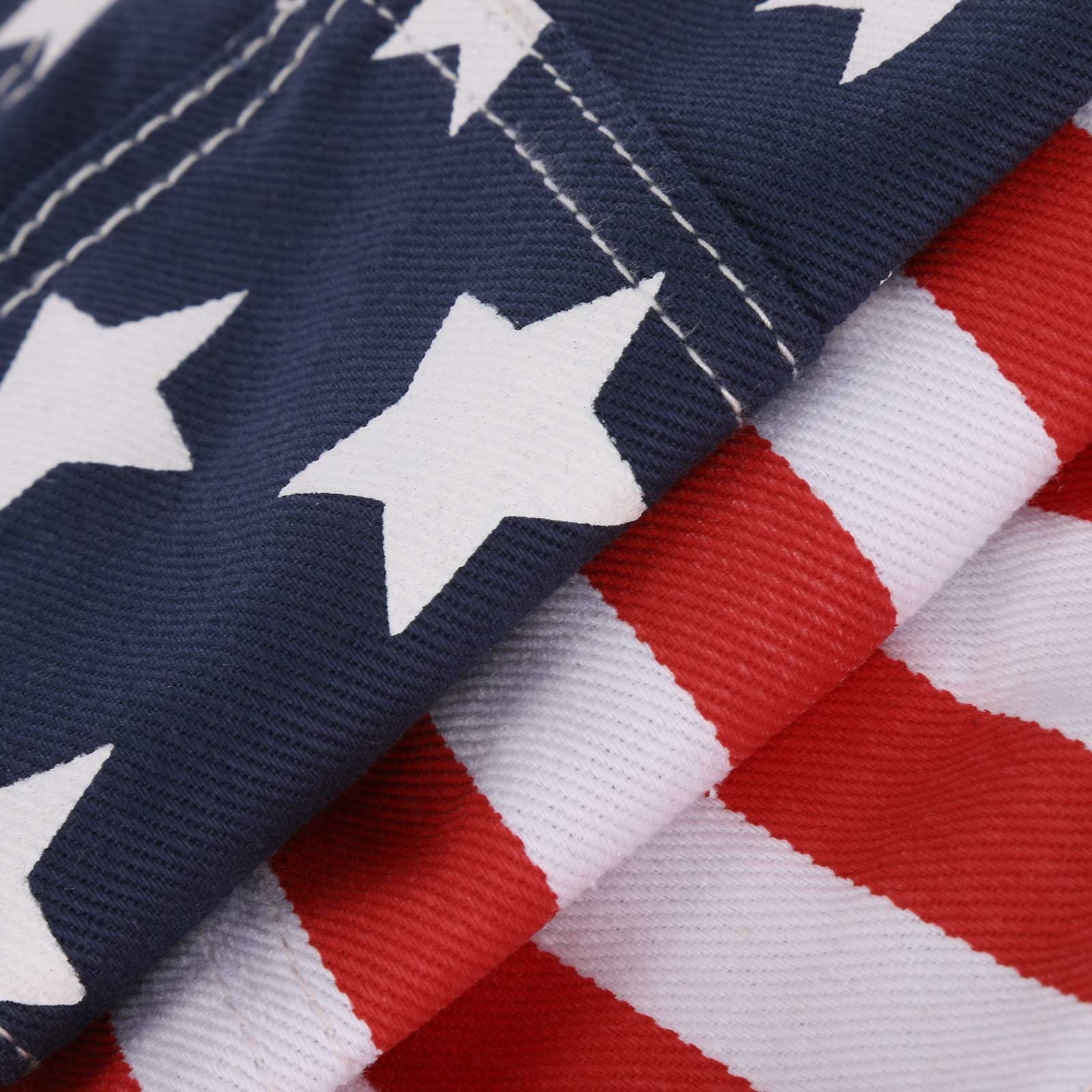 OWMEOT USA Flag Bib Overalls Mens Summer Denim Shorts Star Striped Jean Romper Patriotic Jumpsuit with Front Pocket