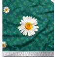 thumbnail image 1 of Soimoi Poly Georgette Fabric Leaves & Daisy Flower Fabric Prints By Yard 52 Inch Wide, 1 of 1