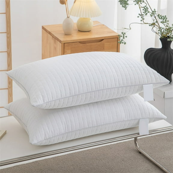 Hotel Grade Down Pillow, Plaid Craftsmanship, Body Pillow for Adults, Long Bed Pillow for Sleeping, Gusseted Pillow for Side and Back Sleepers, Soft Fluffy, Great Support Down Alternative Filling