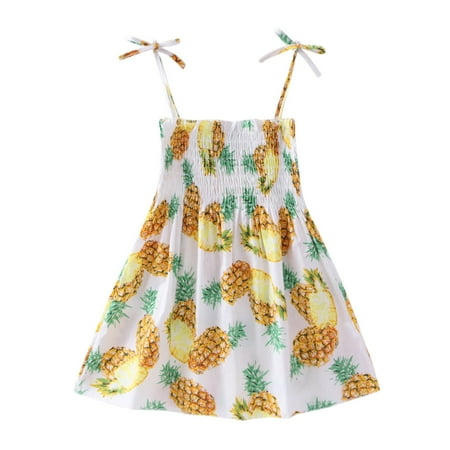 

Toddler Girls Casual Sling Dress Sleeveless Printing Princess Party Dresses