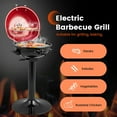thumbnail image 3 of ORALNER Electric BBQ Grill with Stand, Warming Rack & Drip Tray, 15-Serving Electric Griddle Indoor & Outdoor Cooking Grilling Portable Patio Grill, for Balcony, Garden, Apartment, 1600W (Red), 3 of 18
