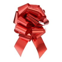 Uxcell 20pcs 4 Inch Metallic Large Big Pull Bow Gift Wrapping Bows Ribbon, Red