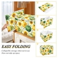 thumbnail image 4 of Foldable Fabric Storage Bin With Handle Collapsible Basket Box Storage With Lid Organizer Green Gourds&yellow Pumpkins, 4 of 7