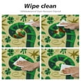 thumbnail image 4 of JEUXUS St. Patrick's Day Clover Round Tablecloth Holiday Green Clover Table Cover Polyester Waterproof Reusable Fabric for Party Dinning Patio Outdoor Table Decor, Circle White, 4 of 7