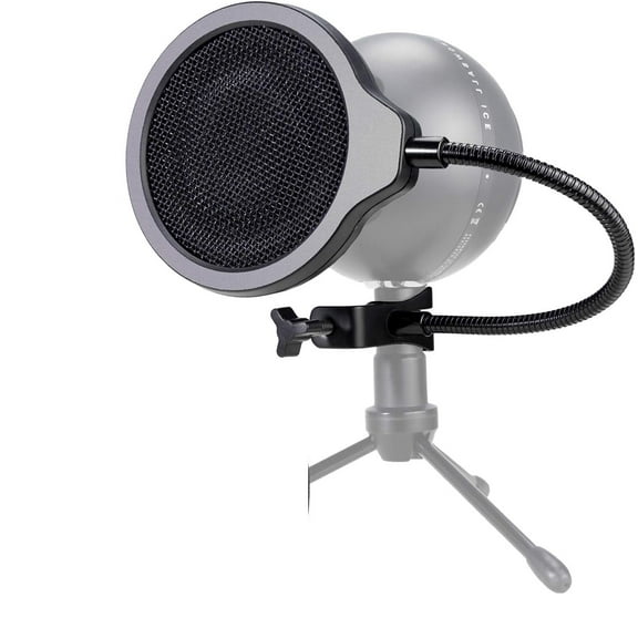 Snowball Mic Pop Filter - 4 Inch 3 Layers Windscreen with Flexible 360° Gooseneck Clip for Blue Snowball Microphone to Improve Sound Quality by SUNMON
