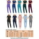 Bellella Dames Slim Scrub Tops+pantalons Poches V Cou Costume Bureau Médical Ensemble Vert Noirâtre XL – image 2 sur 2