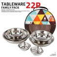 thumbnail image 4 of Bearachild Juego de vajilla de 22 piezas con bolsa de almacenamiento, placas de acero inoxidable resistentes al desgaste, herramientas de cocina redondas Cocina y Comedor Bearachild HA066375-00, 4 of 6