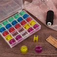thumbnail image 3 of 2 Boxes 25 Compartments Polypropylene(PP) Plastic Sewing Machine Bobbins with Storage Case for Sewing Machine Rectangle Mixed Color 10.5x12x2.5cm, 3 of 7