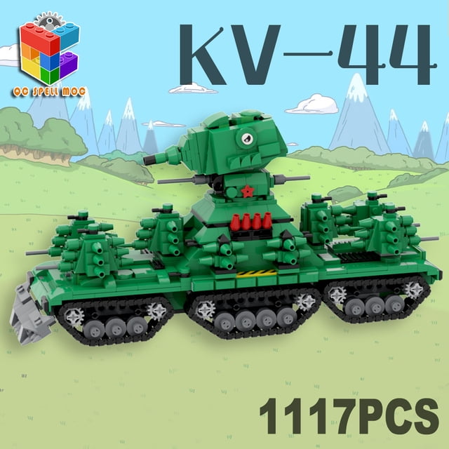 Seven color creative building blocks MOC World War II KV44 German
