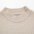 thumbnail image 4 of Miluxas Men's Mock Turtleneck Ribbed Knit Pullover Sweater Casual Lightweight Slim fit Dress Sweater Khaki, 4 of 9