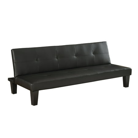 - Homegear Modern Faux Leather Convertible 3 Seater Sofa / Futon Couch Guest Black