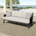 thumbnail image 2 of New Classic Furniture Genova Metal/Wicker Patio Sofa with Accent Pillows in Gray, 2 of 7