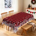 thumbnail image 4 of Nanqianyi Snowflake Plaid Christmas Tablecloth 60"x102",Waterproof Stain Resistant Table Cover For Holiday Party, 4 of 6