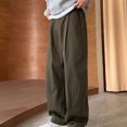 thumbnail image 4 of Pantalones de seda de hielo para hombre, finos, frescos, rectos, de verano, para oficina, negocios, informales, largos, talla grande, XXXL, 4 of 5