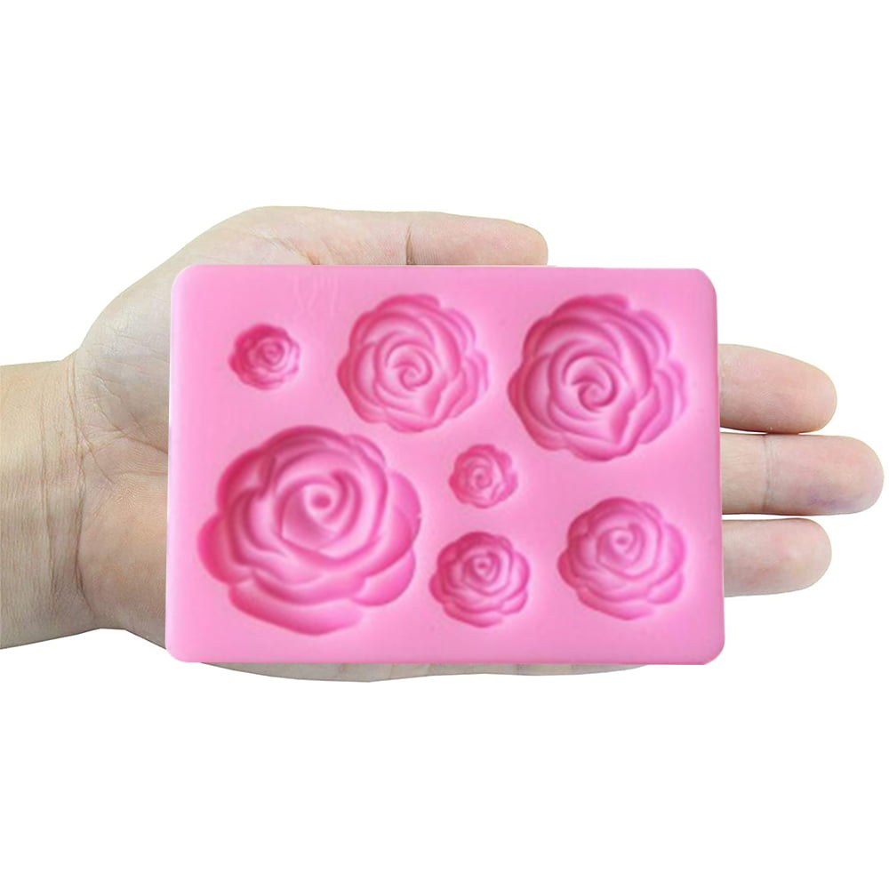 7 Cavity Roses Collection Fondant Candy Silicone Mold for Sugarcraft Cake  Decoration, Cupcake Topper, Polymer Clay, Soap Wax Making - Walmart.com