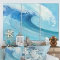 thumbnail image 1 of Designart - Ocean Wave Handpainted with White Foam - Beach Canvas Art, 1 of 1