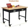 thumbnail image 6 of Garvee 48" x 24" Worktable with Drawer, Heavy Duty Work Platform Adjustable Height with Power Outlets, Wheels, 2000 LBS Load Capacity, Work Benches for Garage & Workshop, Black, 6 of 6
