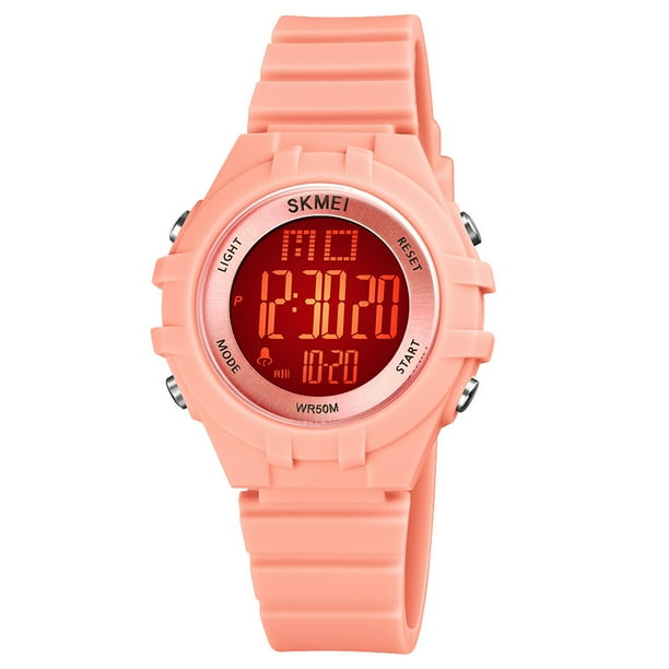 Reloj digital SKMEI para niños y niñas con retroiluminación LED de 7 colores