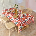 thumbnail image 3 of Red Christmas Santa, Tree and Snowflake Rectangle Tablecloth 60"x120",Waterproof Polyester Rectangle Table Cloth, Wipeable Spillproof Polyester Tablecloth for Dining, Camping, Indoor and Outdoor, 3 of 6