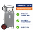 thumbnail image 4 of Flame King 40LB Empty Horizontal & Vertical Propane Tank LP Cylinder with Dolly Cart Wheels, 4 of 12