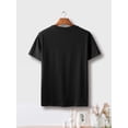 thumbnail image 2 of Men's Casual Letter Print T-Shirt - Stretchy Polyester Blend, Crew Neck, Short Sleeve, Summer Fashion Tee, 2 of 6